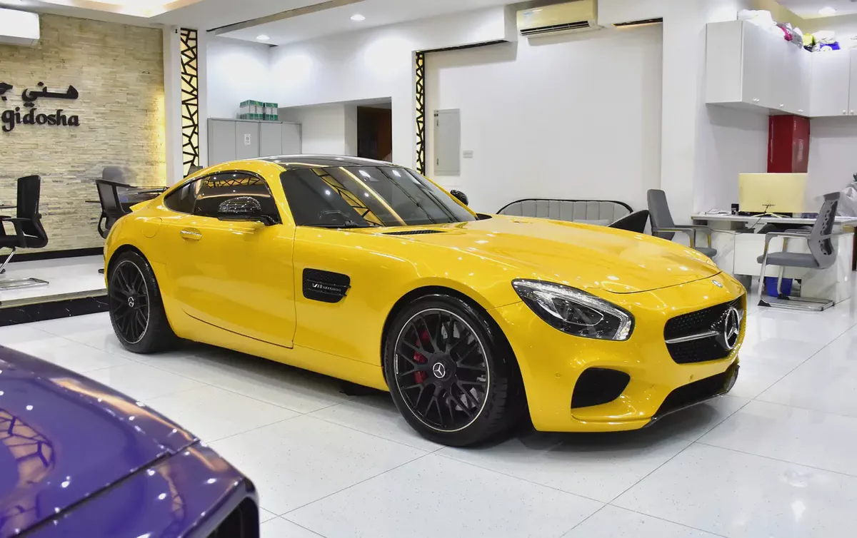 EXCELLENT DEAL for our Mercedes Benz AMG GTs ( 2015 Model ) in Yellow Color GCC Specs-2-2