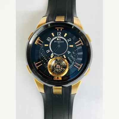 Perrelet | Double Rotor Flying Tourbillon Rose Gold on Black Rubber Strap with Carbon Dial Condition: Like new & unworn | Year of production 2018 (Approximation) | No original box | Original papers-8