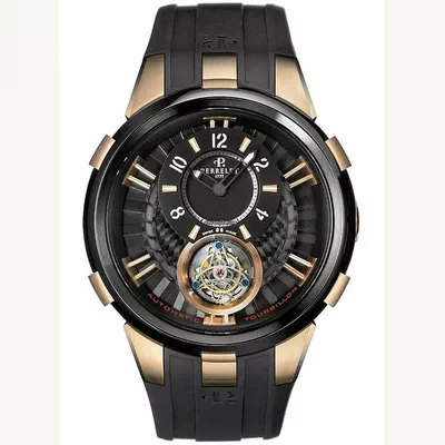 Perrelet | Double Rotor Flying Tourbillon Rose Gold on Black Rubber Strap with Carbon Dial Condition: Like new & unworn | Year of production 2018 (Approximation) | No original box | Original papers-1