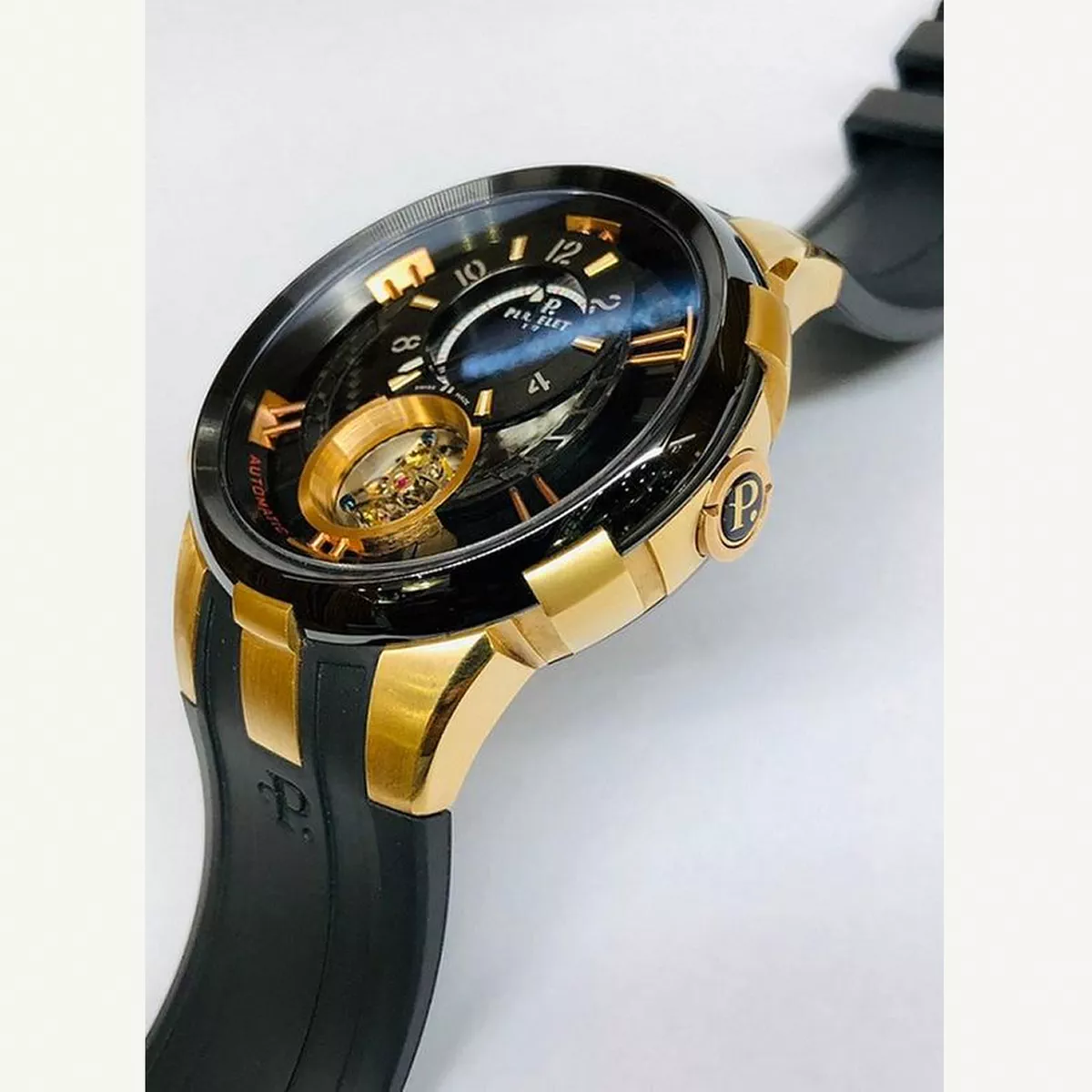 Perrelet | Double Rotor Flying Tourbillon Rose Gold on Black Rubber Strap with Carbon Dial Condition: Like new & unworn | Year of production 2018 (Approximation) | No original box | Original papers-5-5