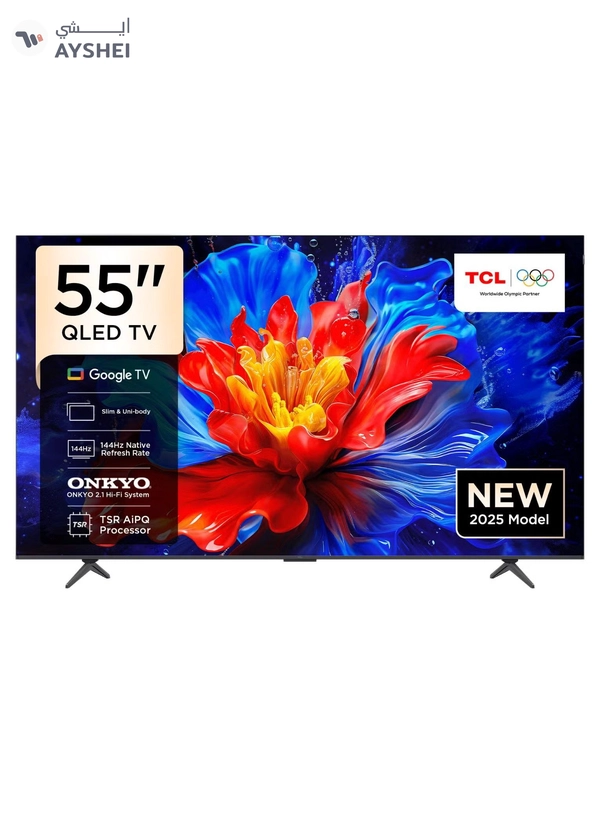 TCL 55 Inch 4K, QLED, Google TV, 60Hz, Dolby Vision · Atmos, TSR AiPQ processor, Model Year 2025, 2 Year Warranty, 55P7k Black