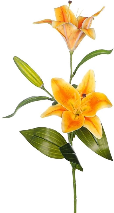 Yatai 2pcs Nearly Natural Lily Flowers Small for Vase Filling and Flower Arrangements -1