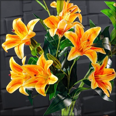 Yatai 2pcs Nearly Natural Lily Flowers Small for Vase Filling and Flower Arrangements -4