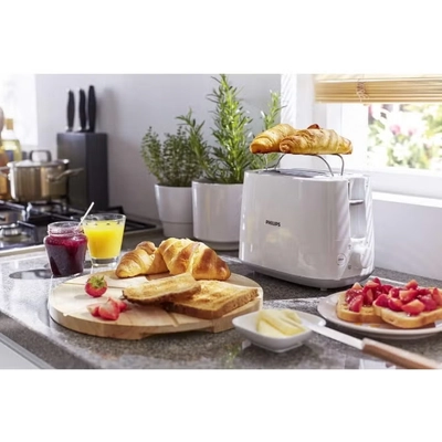 Philips Toaster Daily Collection - Plastic, 2 Slots With Bun Warmer, 8 Settings-4