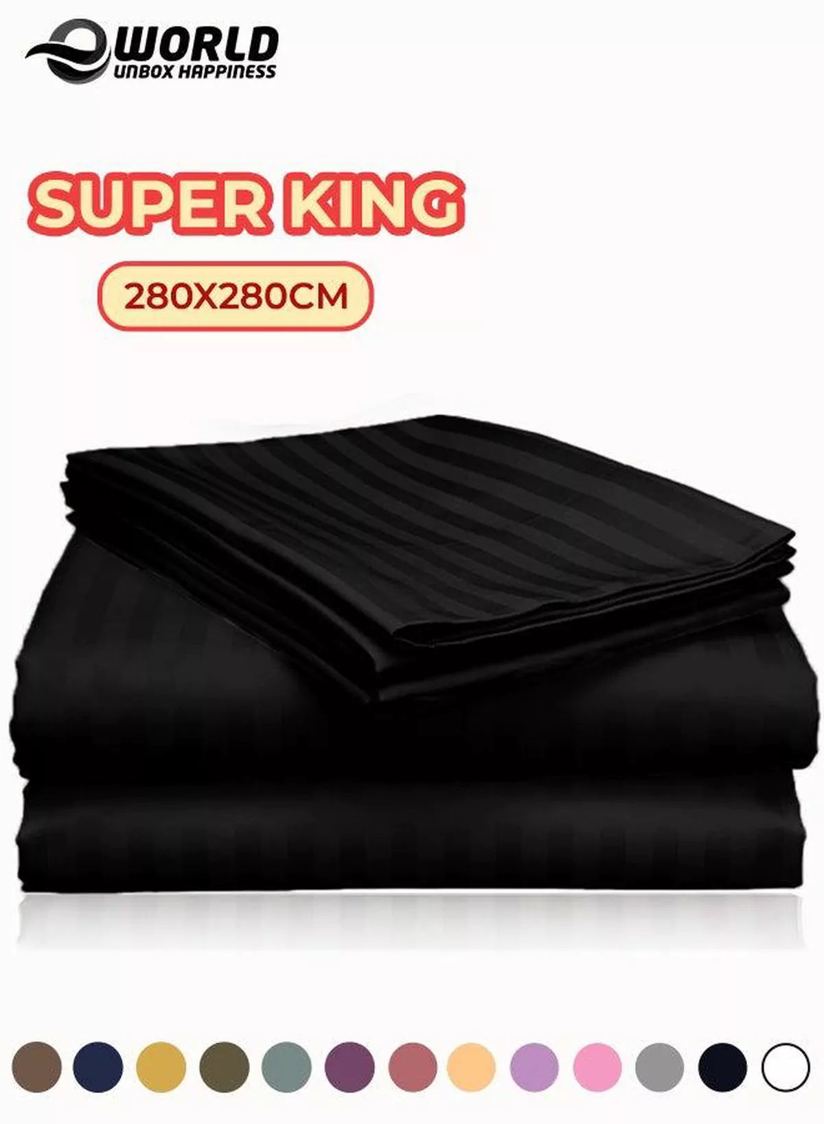 3 Piece Super King Black Striped Bed Sheet Set – Ultra-Soft Microfiber Striped Sheet & 2 Pillowcases, Breathable Luxury Bedding for Home & Hotel Use