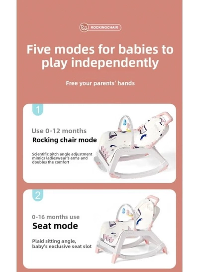 ORiTi Baby Rocking Chair, Soothing Tool For Babies, Can Lie Or Sit-4