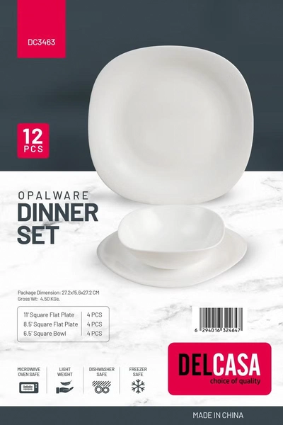 Delcasa 12 Piece Opalware Dinner Set- DC3463-3