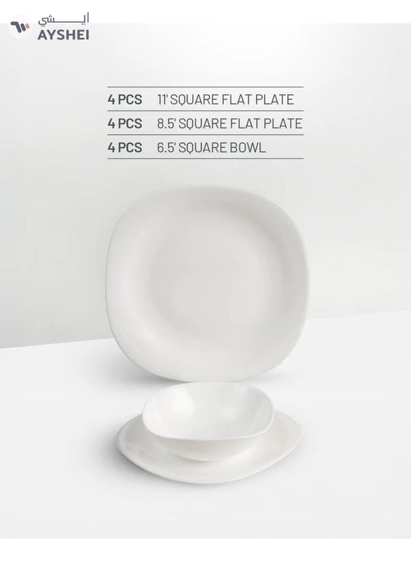 Delcasa 12 Piece Opalware Dinner Set- DC3463