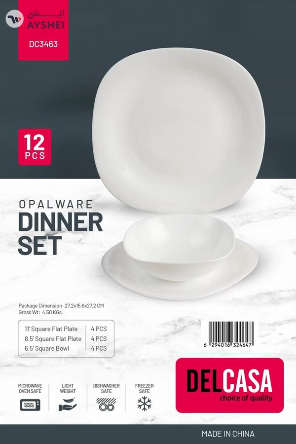 Delcasa 12 Piece Opalware Dinner Set- DC3463