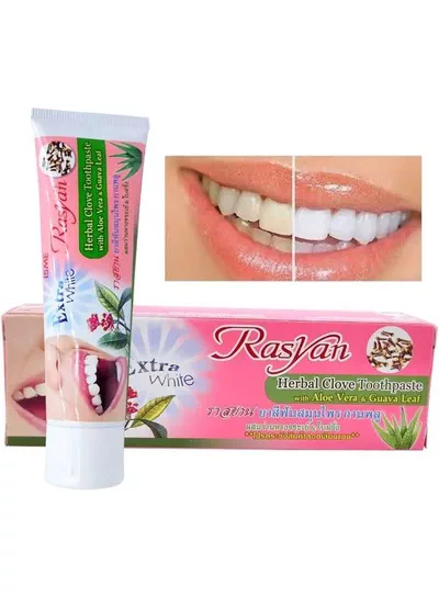 RasYan Extra White Herbal Toothpaste with Clove, Aloe Vera and Guava Leaf – Daily Dental Care Designed to Leave Your Mouth Feeling Fresh, Clean, Refreshed, and Pleasantly Invigorated-1