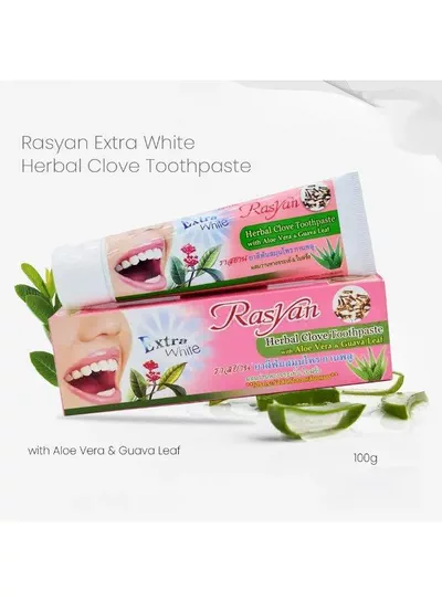 RasYan Extra White Herbal Toothpaste with Clove, Aloe Vera and Guava Leaf – Daily Dental Care Designed to Leave Your Mouth Feeling Fresh, Clean, Refreshed, and Pleasantly Invigorated-3