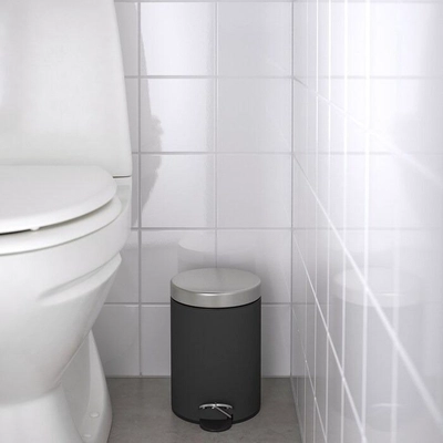 EKOLN Waste bin, dark grey, 3 l-2