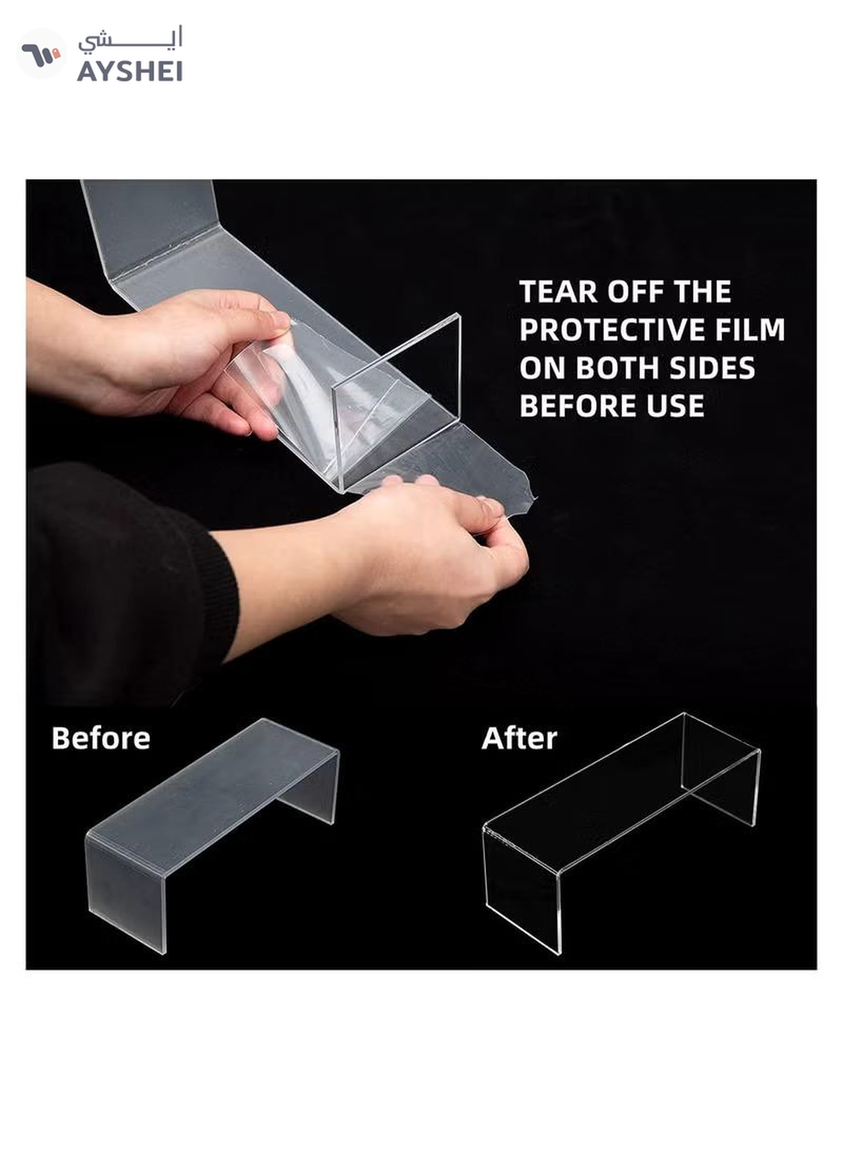 Eworld 6 Pack clear Acrylic Display Riser forjewelry and Decorative stuff-4-4
