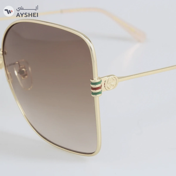 Gucci GG1282SA-003 Sunglass for Women - Gold Brown