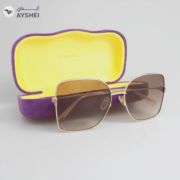 Gucci GG1282SA-003 Sunglass for Women - Gold Brown