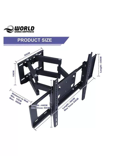 TV Wall Mount Bracket for 32-70 Inch LED LCD OLED and Plasma Flat Screen TVs with Full Motion Swivel Articulating Dual Arms-1