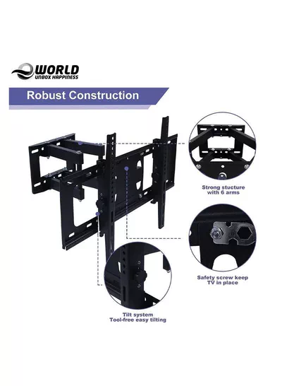 TV Wall Mount Bracket for 32-70 Inch LED LCD OLED and Plasma Flat Screen TVs with Full Motion Swivel Articulating Dual Arms-4