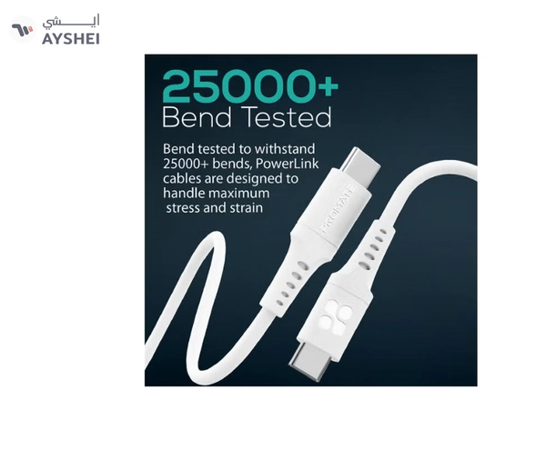 PROMATE 60W Power Delivery Ultra-Fast USB-C Soft Silicon Cable 2M White