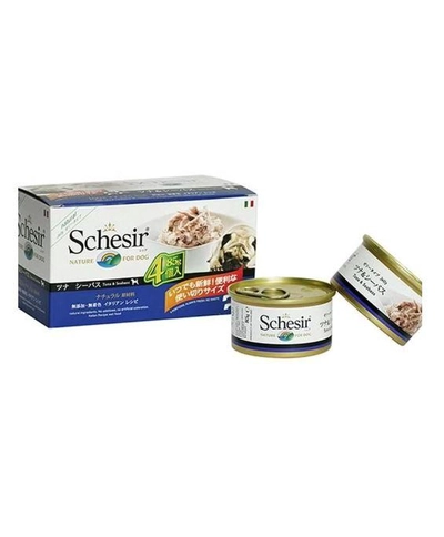 Schesir Dog Multi Pack Tuna With Seabass,Wet Food In Jelly For Dogs 4X85G-2