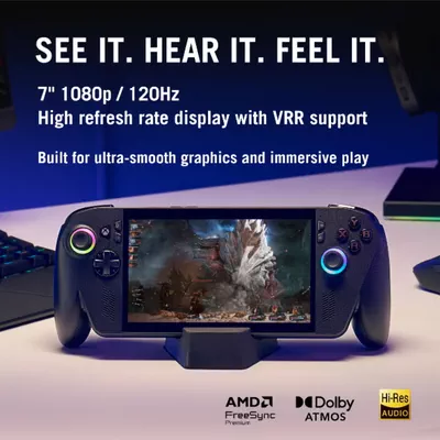 ASUS ROG Ally X XBOX Gaming Console With 7 Inch Full HD(1920X1080) Display 120Hz, AMD Ryzen Z2 Extreme Processor/24GB RAM DDR5/1TB SSD/AMD Radeon Graphics/Windows 11 Home/Dolby Speaker TYPE C & Finger Print Sensor/ English/Arabic Black-3