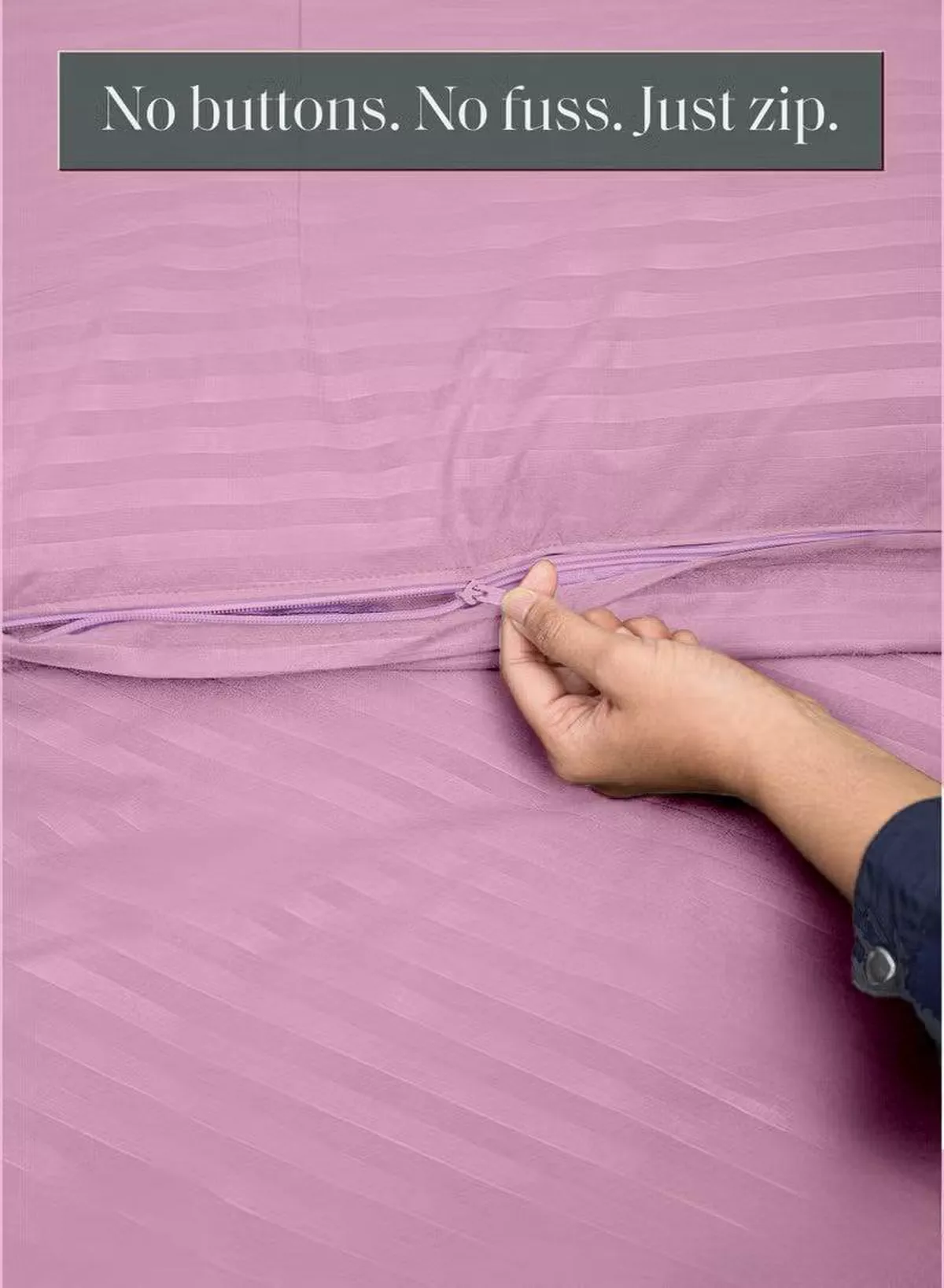 Premium Striped Duvet Set All Season – 4-Pieces Set Pink | King Size 220x240 cm | Ultra-Soft, Wrinkle-Resistant & Made in Dubai | Includes Duvet Cover, Fitted Sheet (200x200 cm) & 2 Pillowcases (50x70 cm)-2-2