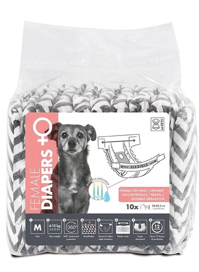 mpets Female Dog Diapers M 10 Pack-0