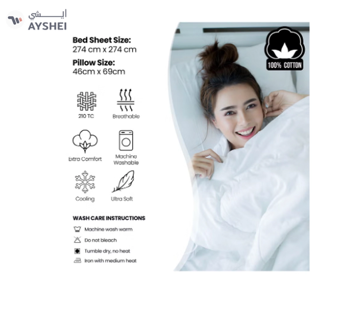 Raymond Home King Flat Sheet Bedsheet 210 Thread Count Luxurious Mercerized 100%-2-2