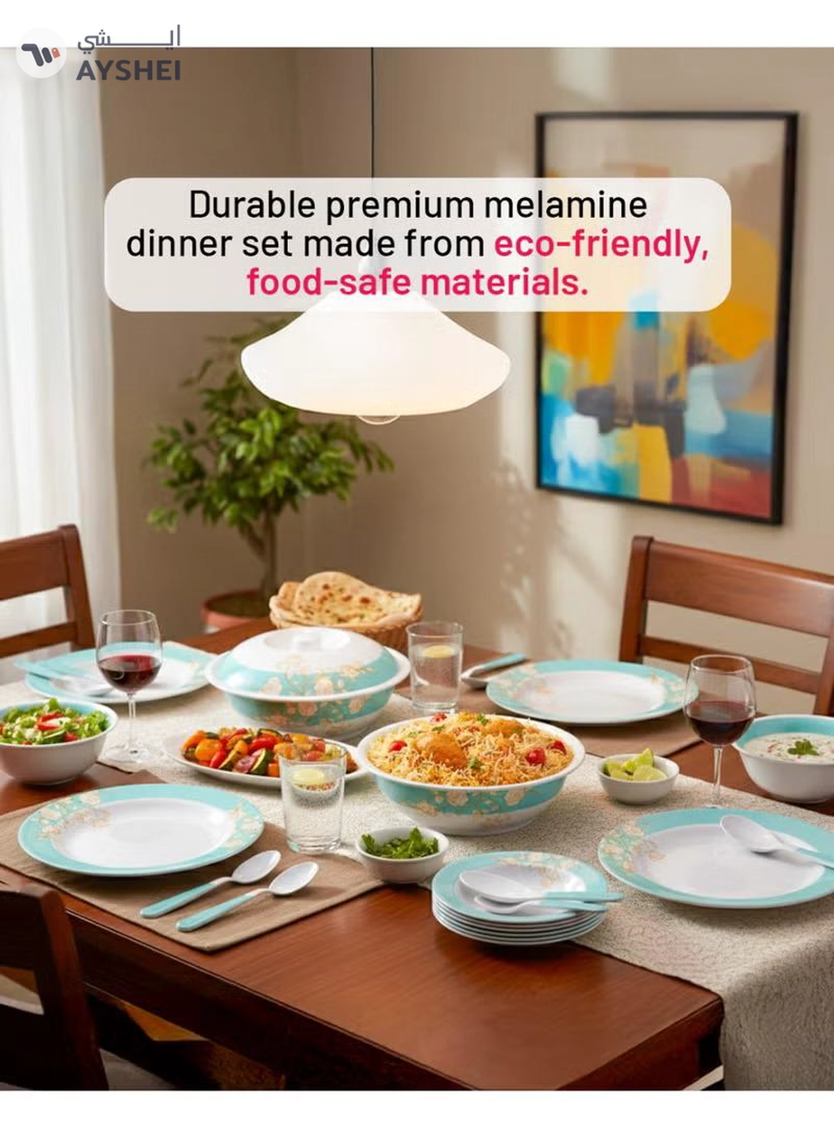 Delcasa DC2111 Melamine Dinner Set 40-Pieces-2-2