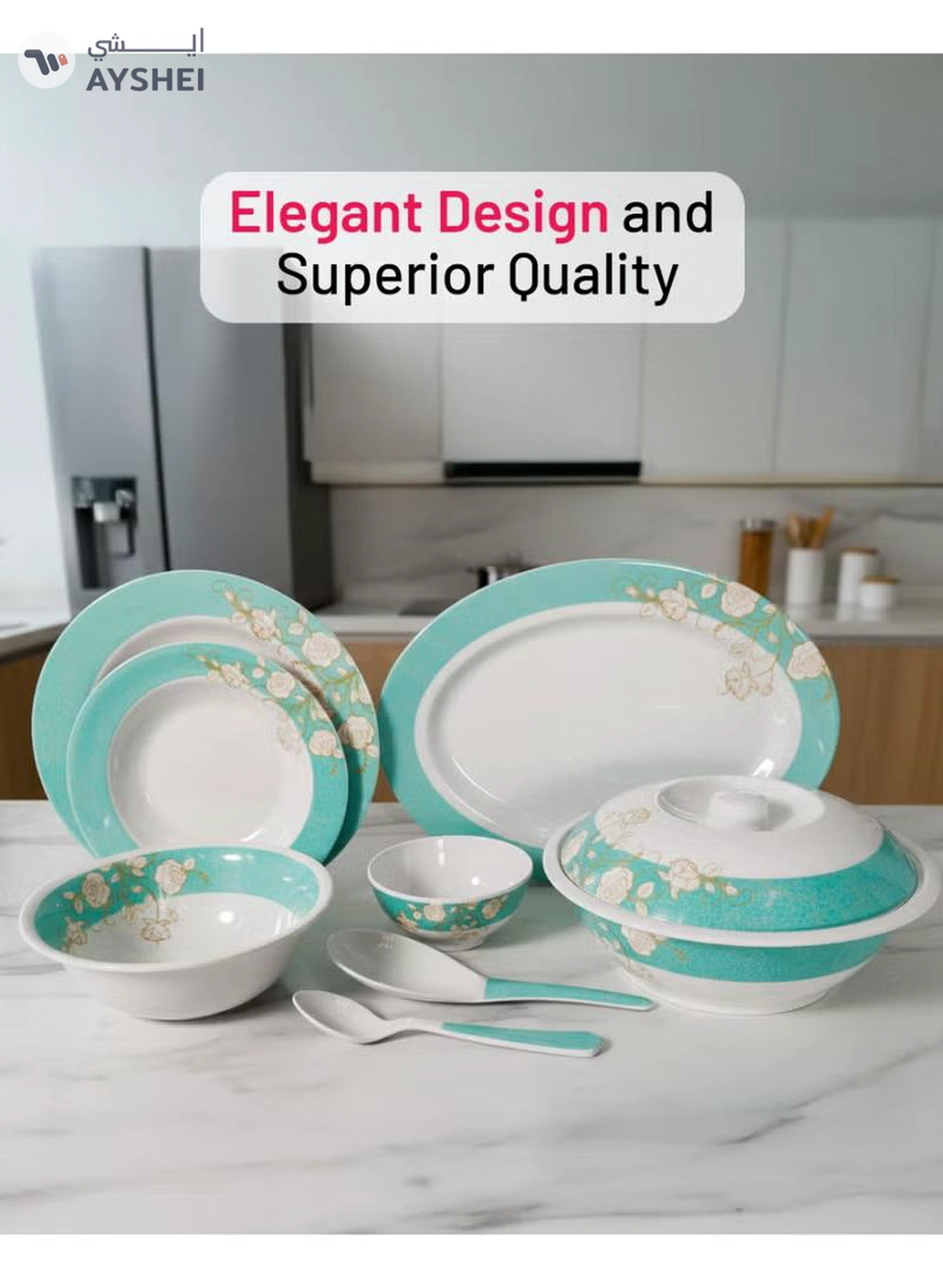 Delcasa DC2111 Melamine Dinner Set 40-Pieces-4-4