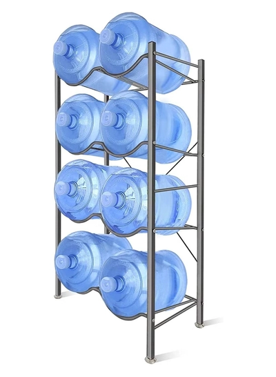 DubaiGallery 5 Gallon Water Bottle Holder 8 Trays Water Jug Rack 5-Tier Water Bottle Rack Reinforced Steel Rack for Water Storage Water Bottle Storage Rack for 10 Bottles-0