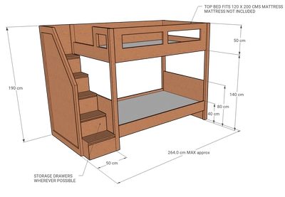 Elega Bunk Bed, 120 x 200 cms-1