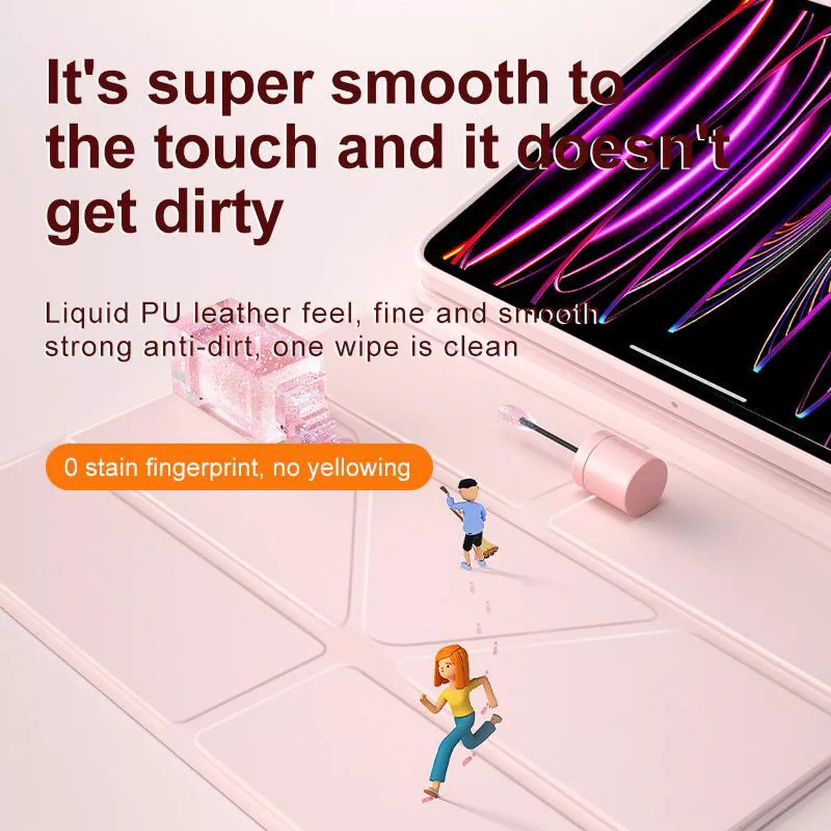 KLIK Magnetic Detachable Case for iPad Pro 11" M5/M4, Pink-3-3