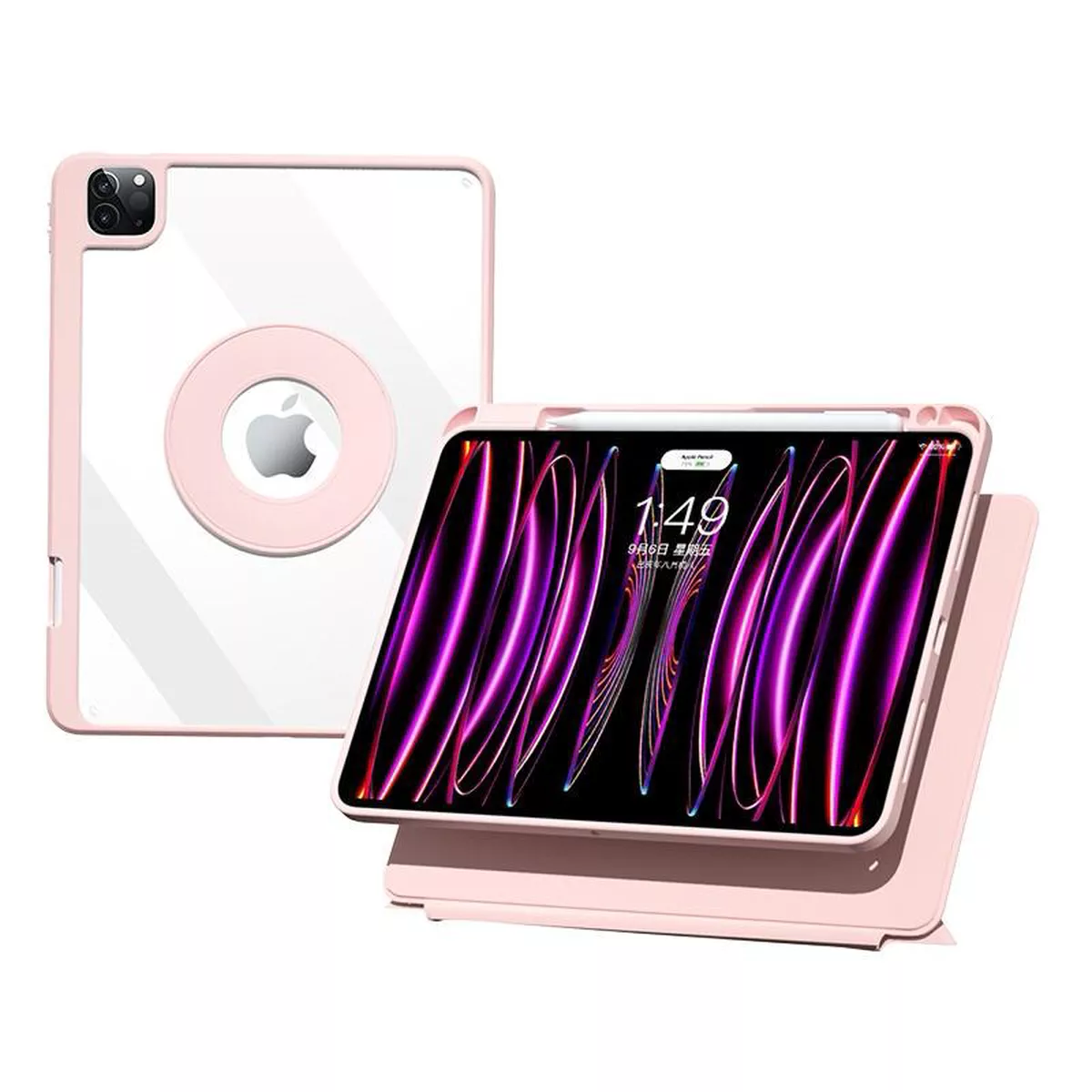 KLIK Magnetic Detachable Case for iPad Pro 11" M5/M4, Pink