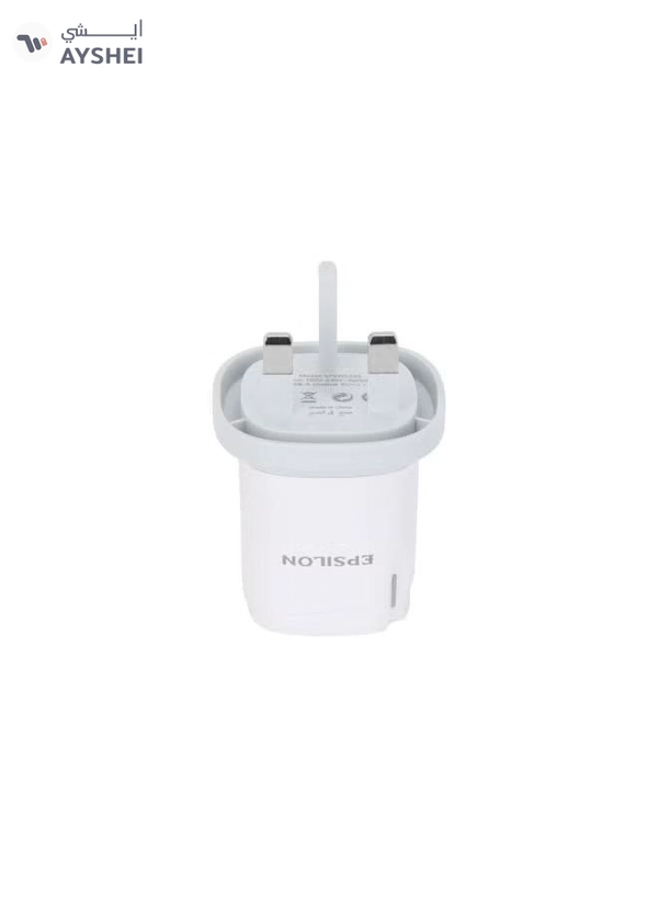 Epsilon Wall Charger- Dual USB Ports, 2.1A Max Current/ Smart Charging with Protection