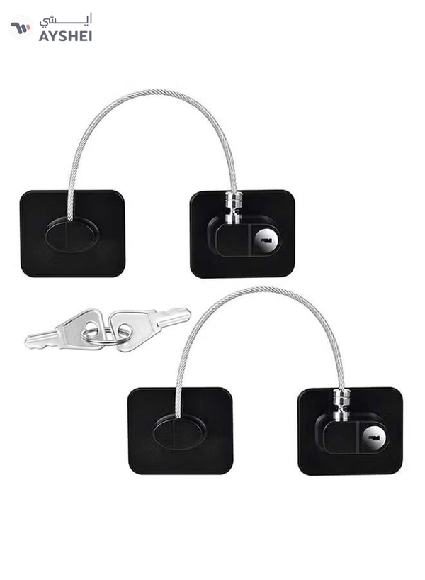 ORiTi Pack Of 2 Child Safety Cable Fridge Window Lock With Key Set