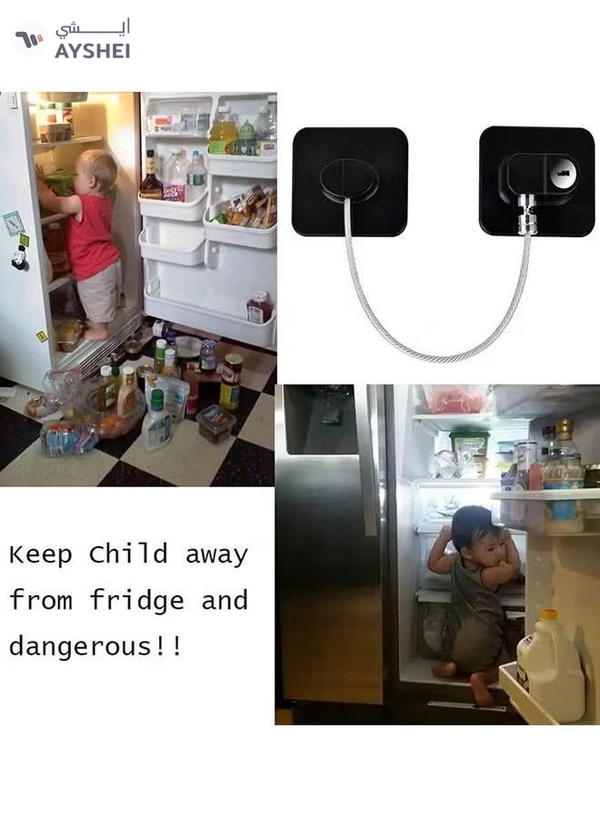 ORiTi Pack Of 2 Child Safety Cable Fridge Window Lock With Key Set