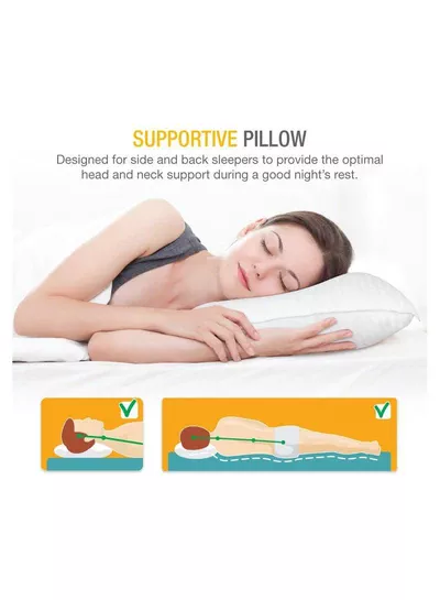 2 Pack Polyfiber Bed Pillows for Sleeping- Ultra Soft Breathable Down Alternative Pillows - Hotel Luxury Collection Pillows for Back Stomach or Side Sleepers (50X75cm)-6