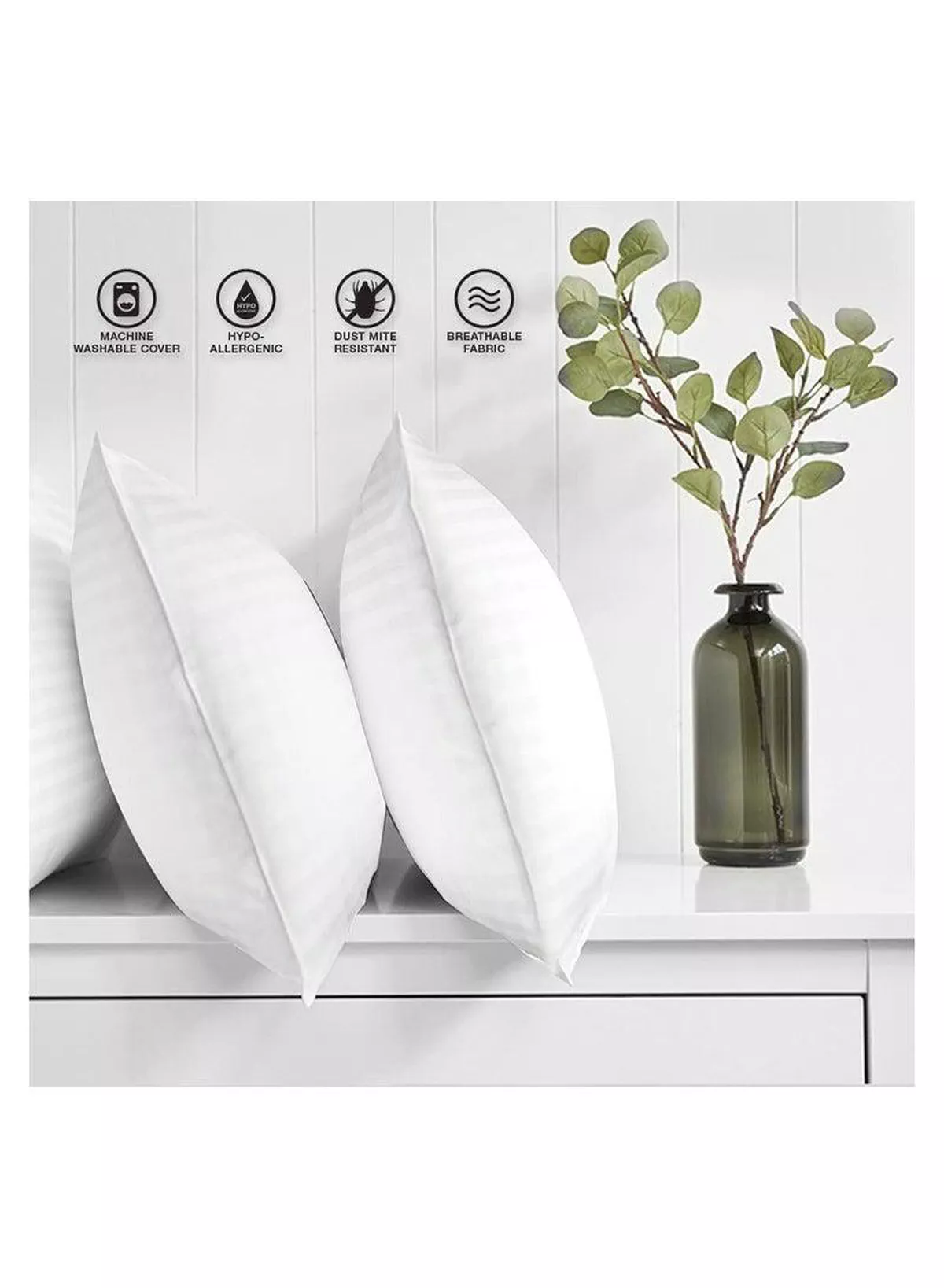 2 Pack Polyfiber Bed Pillows for Sleeping- Ultra Soft Breathable Down Alternative Pillows - Hotel Luxury Collection Pillows for Back Stomach or Side Sleepers (50X75cm)-2-2