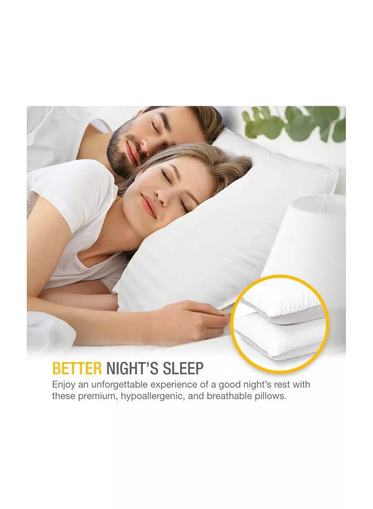 2 Pack Polyfiber Bed Pillows for Sleeping- Ultra Soft Breathable Down Alternative Pillows - Hotel Luxury Collection Pillows for Back Stomach or Side Sleepers (50X75cm)-4-4