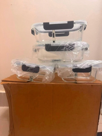 Set of Glass Food Storage Containers with Lids-0