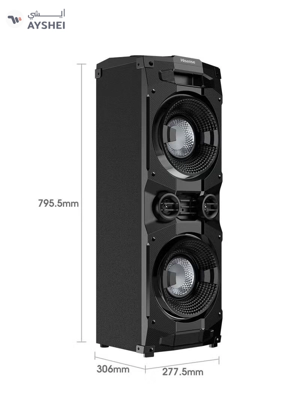 Hisense Party Speaker With 400 Watts Output Power & 200 Watts Built-In Woofer HP130 Black