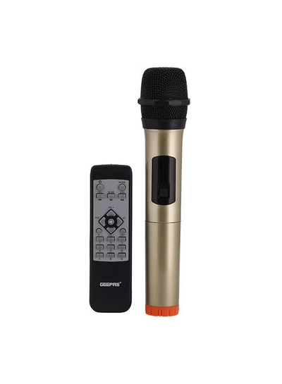 GEEPAS Hi-Fi Speaker With UHF Mic And Remote | USB And BT| With TF, FM TWS Functions | Includes Aux/Guitar And MIC Input | 2x12" DJ Speaker GMS11153 Black-2