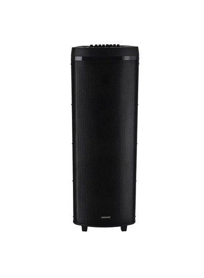 GEEPAS Hi-Fi Speaker With UHF Mic And Remote | USB And BT| With TF, FM TWS Functions | Includes Aux/Guitar And MIC Input | 2x12" DJ Speaker GMS11153 Black-1