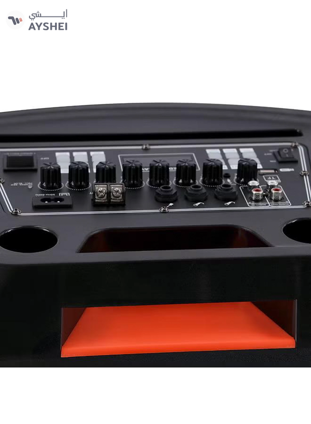 GEEPAS Hi-Fi Speaker With UHF Mic And Remote | USB And BT| With TF, FM TWS Functions | Includes Aux/Guitar And MIC Input | 2x12" DJ Speaker GMS11153 Black-3-3