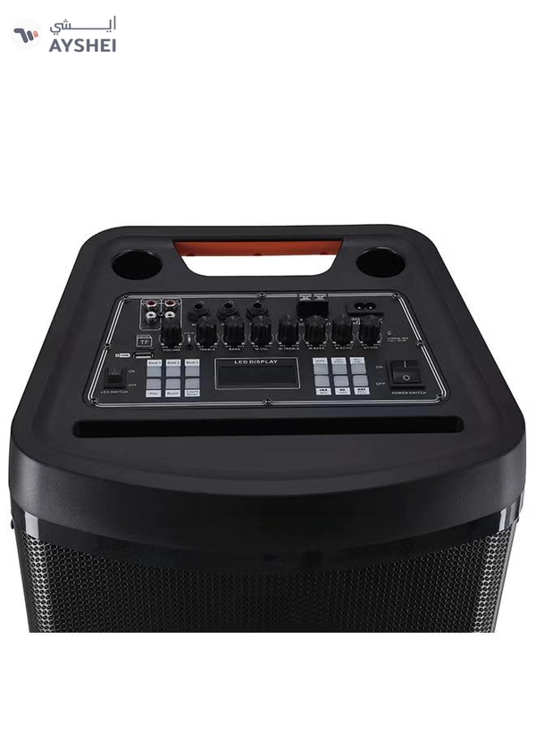 GEEPAS Hi-Fi Speaker With UHF Mic And Remote | USB And BT| With TF, FM TWS Functions | Includes Aux/Guitar And MIC Input | 2x12" DJ Speaker GMS11153 Black