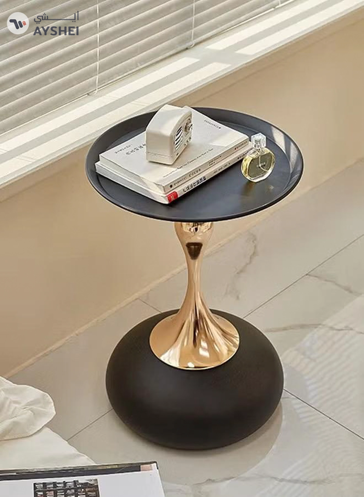DubaiGallery Small beautiful waist side table sofa coffee table disc coffee table small side table bedside corner table-3-3