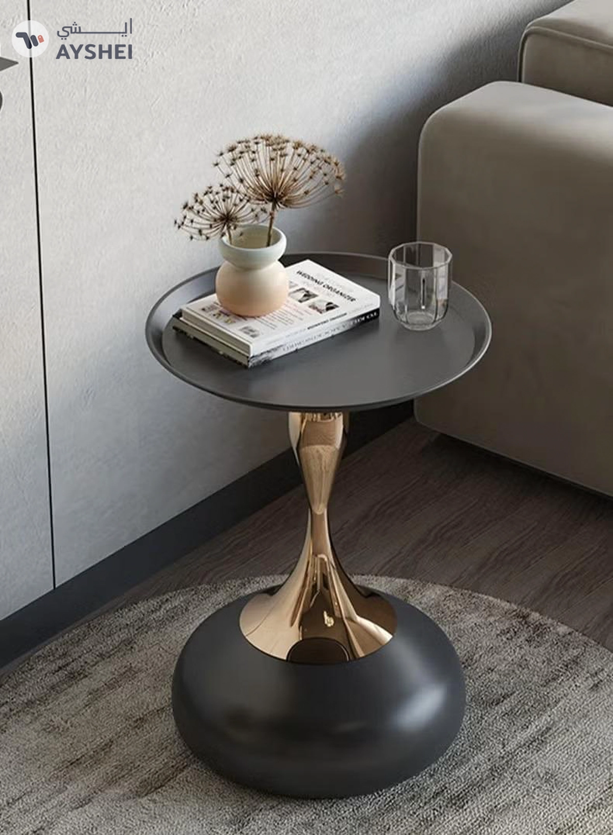 DubaiGallery Small beautiful waist side table sofa coffee table disc coffee table small side table bedside corner table-2-2