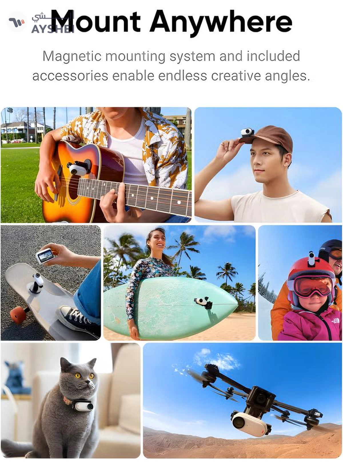 Insta360 Go 3 64GB Small And Lightweight Action Camera Hands-Free POV Mount Anywhere Stabilization Multifunctional Action Pod Waterproof For Travel, Sports Vlog-4-4