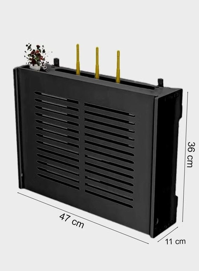 Eworld Stylish Wall-Mounted Router Rack for Wi-Fi Router, Set-Top Box, Light Cat Box, and More-1