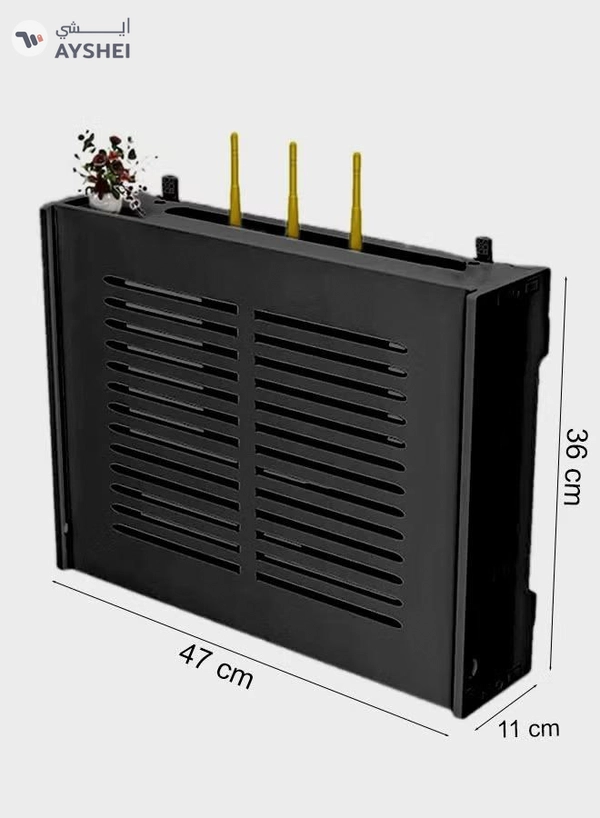 Eworld Stylish Wall-Mounted Router Rack for Wi-Fi Router, Set-Top Box, Light Cat Box, and More